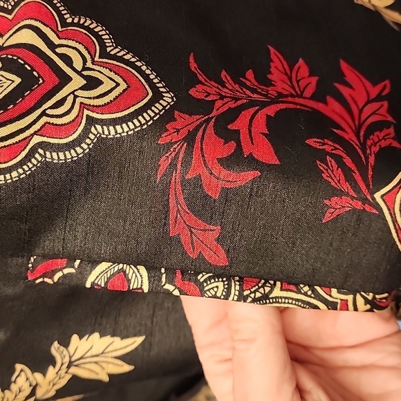 Chicos Black Red Oriental Jacket sz2 - Picture 4 of 10